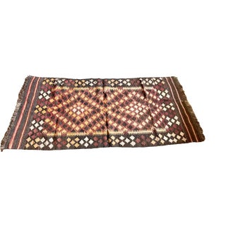 Vintage Kilim Runner Rug with Geometric Diamond Patterns, 1960s For Sale