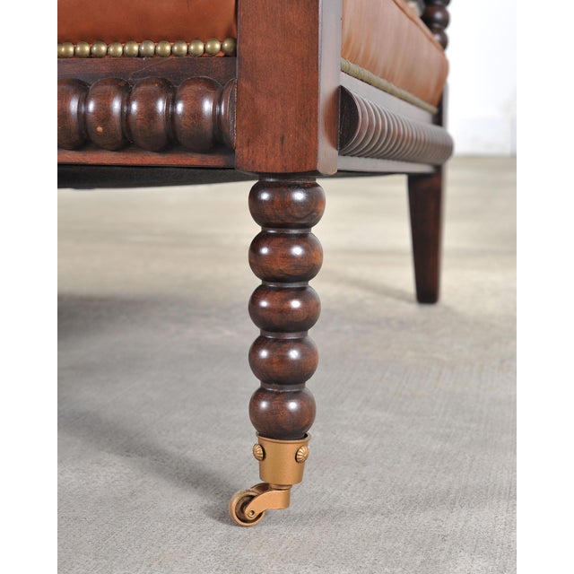 Pair of Ralph Lauren New Bohemian Leather Spindle Chairs For Sale - Image 12 of 18