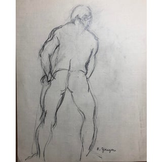 1930s Edgar Yaeger Male Nude Drawing For Sale