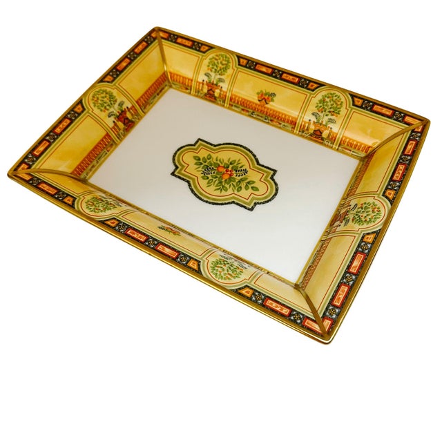 Transport your home to the gardens of the French court with this exquisite Royal Worcester "Versailles" tray / catchall...