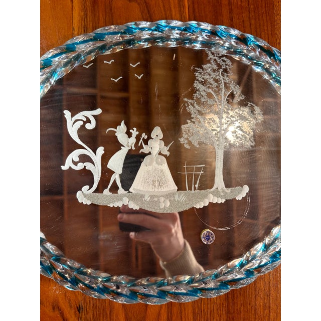 Blue Vintage Italian Murano Tray by Venini 1940 For Sale - Image 8 of 8