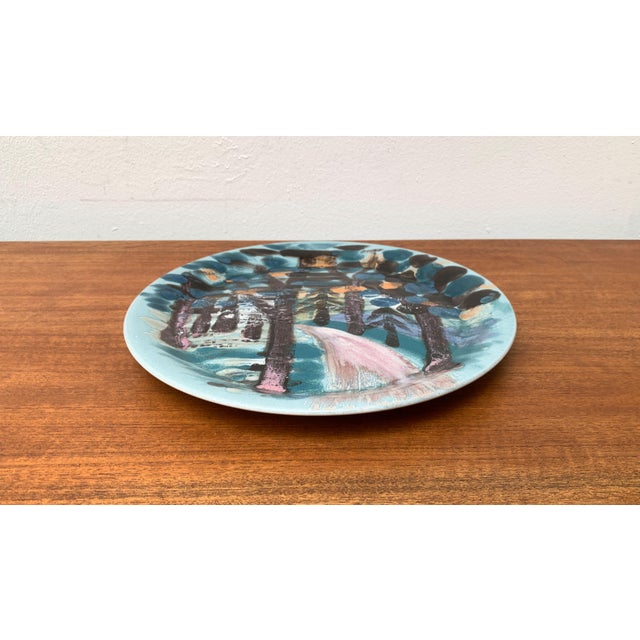Vintage German Handpainted Wall Plate, 1970s , in Very Good conditions. Designed 1970 to 1979