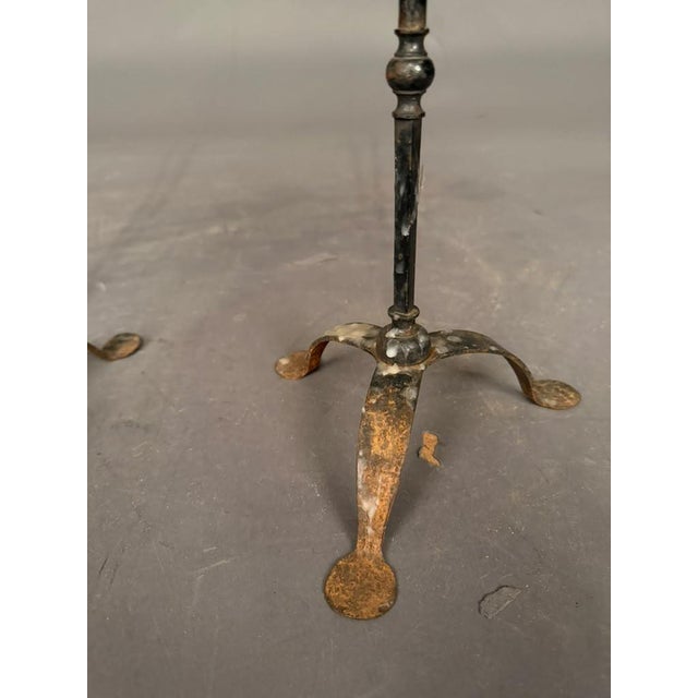 Pair of French Wrought Iron Candelabras, Circa 1850 For Sale - Image 9 of 13