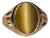 The Tionaga: Gentlemen's Signed Gemsco Tigers Eye Ring in Yellow Gold For Sale