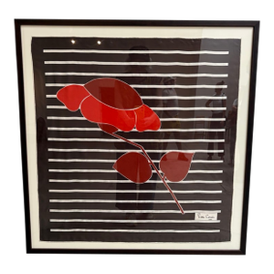 Vintage Framed Flower Pierre Cardin Scarf