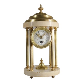 Antique 19th Century Louis XVI Style French Boudoir Clock in the Form of Rotunda For Sale