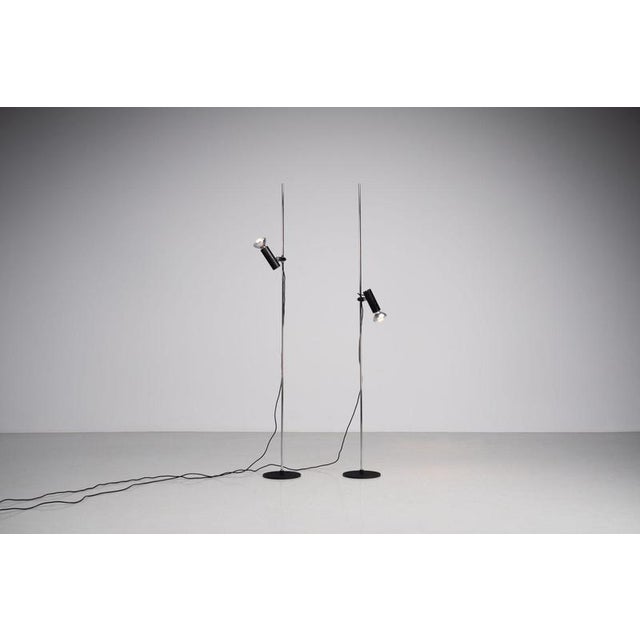 Black Model 1055 Floor Lamps by Gino Sarfatti for Arteluce, Italy, 1955, Set of 2 For Sale - Image 14 of 17