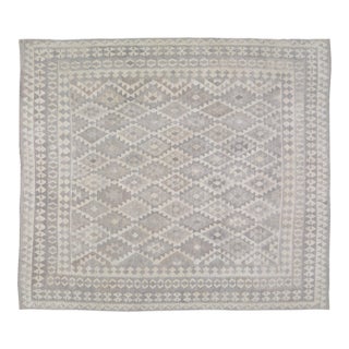Afghan Navajo Style Flatweave Wool Kilim, 8'2''x9'4'' For Sale