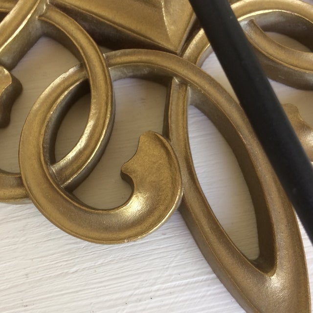 Mid Century Gold Syroco Wood Medallion Candle Wall Sconces ...