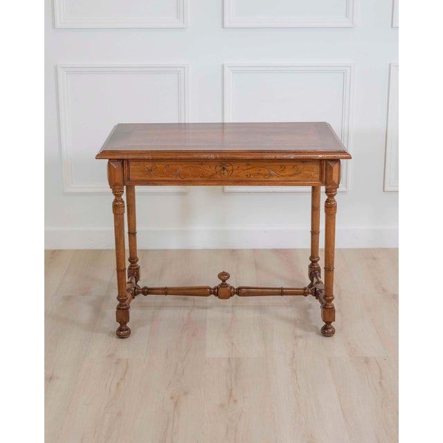 Italian 19th Century Walnut Writing Table For Sale - Image 10 of 11
