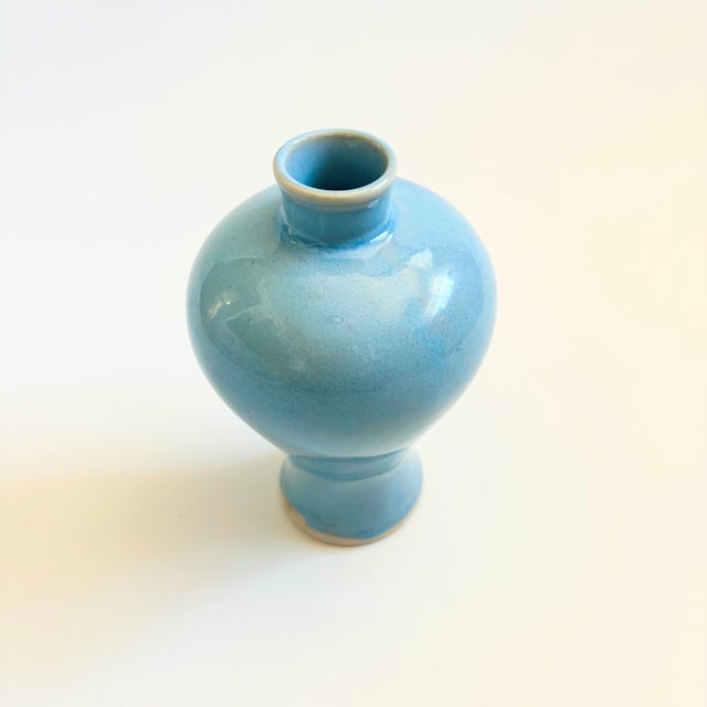 Blue and Purple Ceramic Vase For Sale In San Francisco - Image 6 of 7