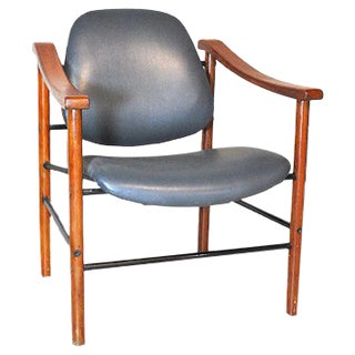 Italian Mahogany & Leather Dining Chairs, 1960s, Set of 4 For Sale