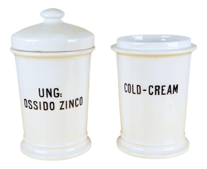 Porcelain Pharmacy Containers from Ginori, Set of 2