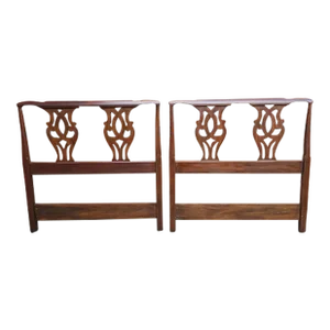 Pair of Henkel-Harris Solid Wild Black Cherry Twin Size Headboards