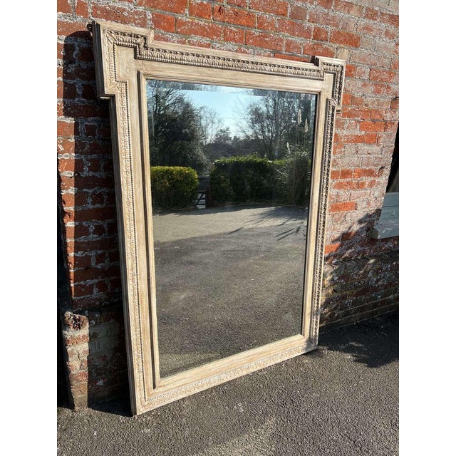 Glass Large Antique French Shaped Top Mirror For Sale - Image 7 of 7