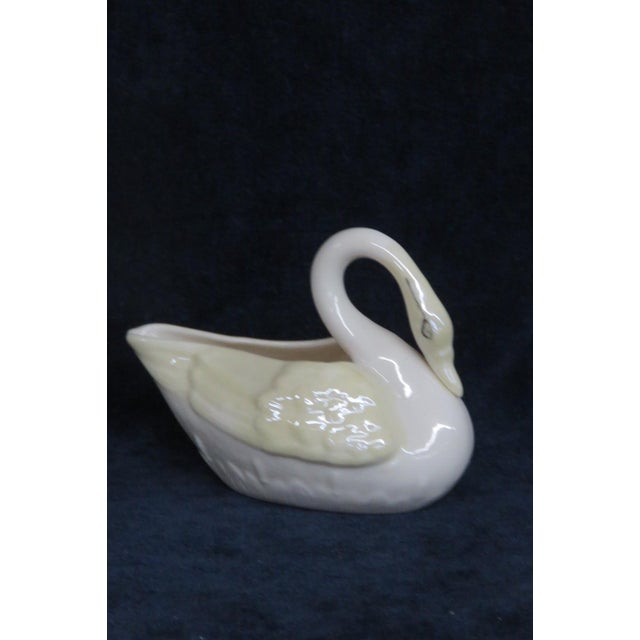 Belleek Pottery Ireland Yellow Luster Porcelain Swan Figurine Creamer 5204b For Sale - Image 16 of 18
