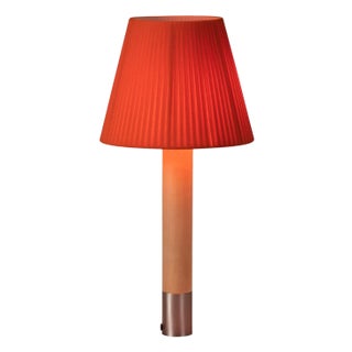 Nickel and Red Básica M1 Table Lamp by Santiago Roqueta for Santa & Cole For Sale