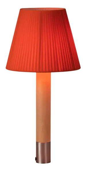 Nickel and Red Básica M1 Table Lamp by Santiago Roqueta for Santa & Cole