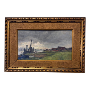 19th Century Oil on Board "A Break in the Clouds"