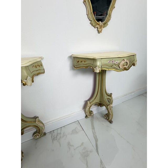 Venetian Bedside Tables with and Mirrors, 1960s, Set of 4 For Sale - Image 11 of 13