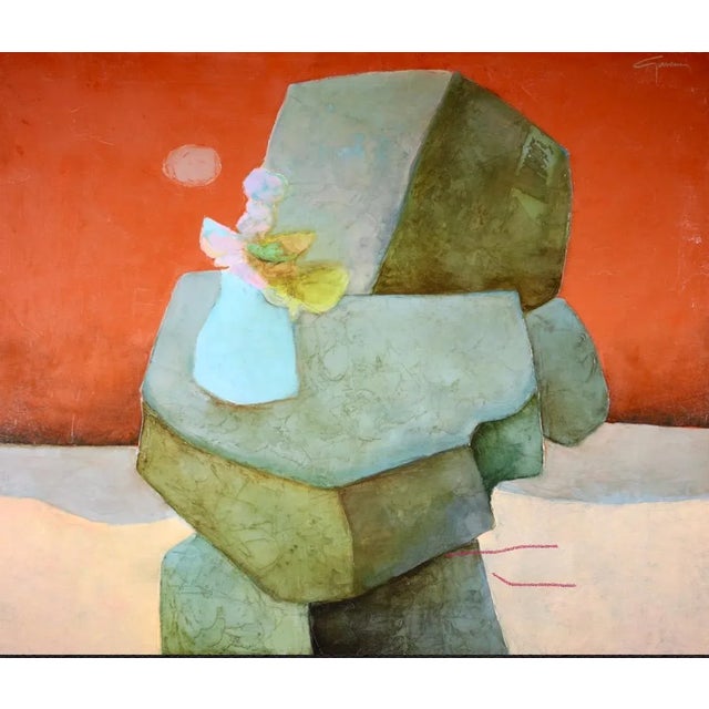 Vintage School of Paris French Modernist Fauvist Oil Painting by Claude Gaveau For Sale - Image 10 of 10