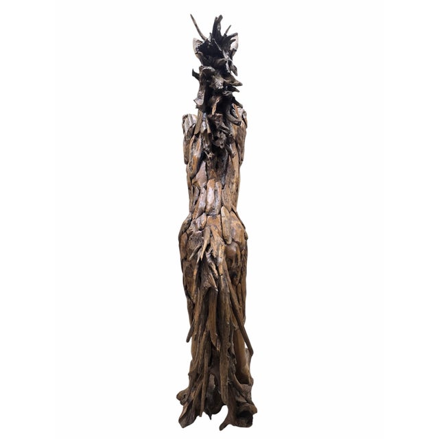 Vintage Rustic Life-Size Teak Root and Driftwood Rearing Horse Sculpture For Sale - Image 12 of 12