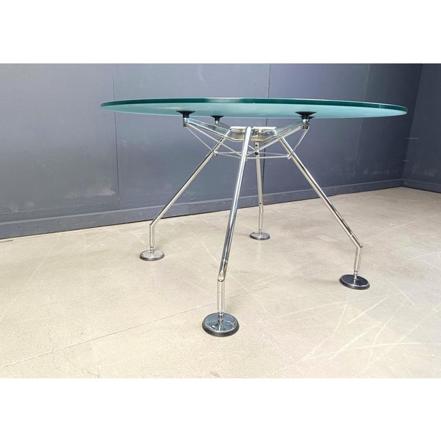 Glass Nomos Dining Table attributed to Norman Foster for Tecno, 1990s For Sale - Image 7 of 13