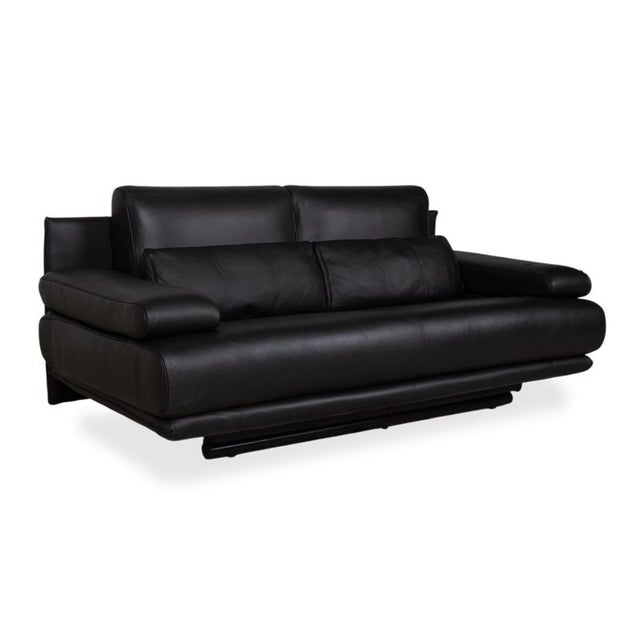 Modern Two-Seater Leather 6500 Sofa in Black with Manual Function from Rolf Benz For Sale - Image 3 of 16