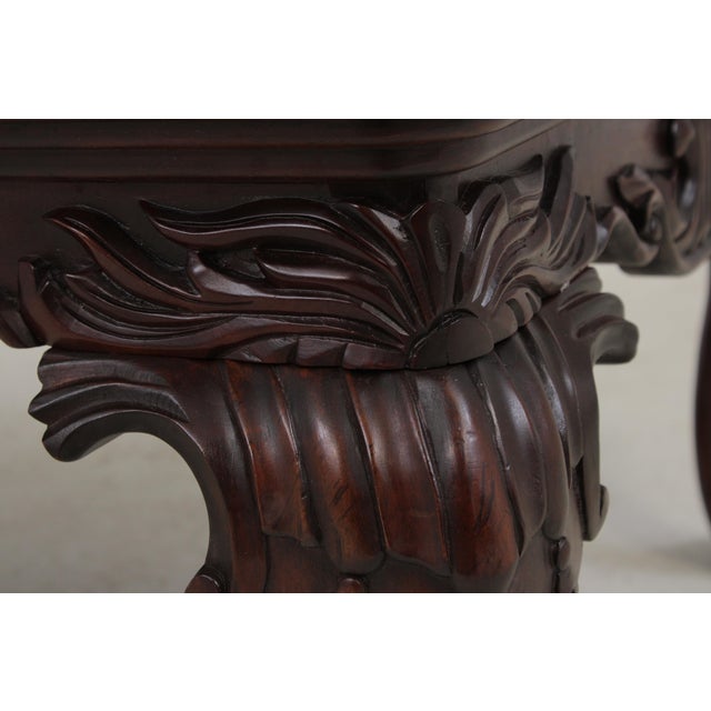 Mahogany Large Carved Cocktail Coffee Table For Sale - Image 11 of 16