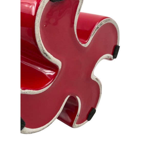 Franco Bettonica, Space Age Rare Red Ceramic Vase, Gabbianelli Italy Ca. 1970 For Sale - Image 11 of 12