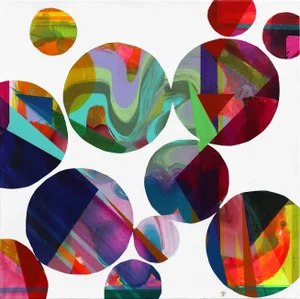 Geometric Abstract Painting "Reflections Through the Looking Glass No. 5" Original Artwork by Shiri Phillips
