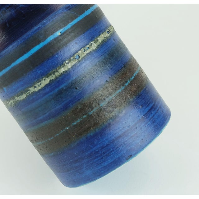 Mid-Century Vase Bruno Gambone Italian Studio Pottery Stripe Decor For Sale - Image 5 of 9