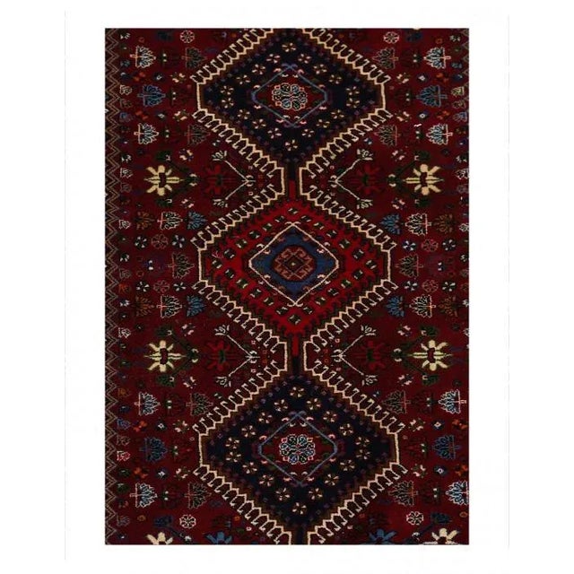 The pile used in Yalameh rugs is very fine, particularly in comparison to other tribal designs, using soft wool based on a...