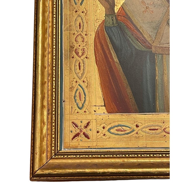 19th Century Orthodox Icon of Saint Nicholas the Wonderworker For Sale In Los Angeles - Image 6 of 9