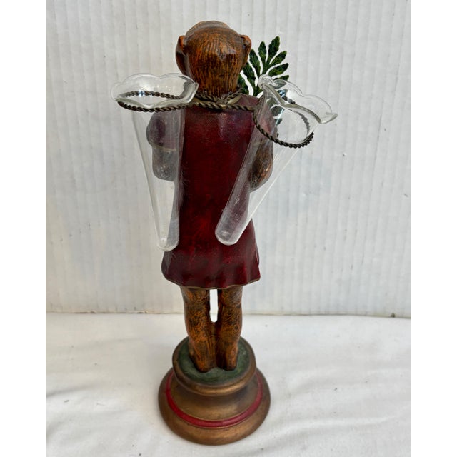 1960s Figural Monkey Rosey Flower Holder For Sale In West Palm - Image 6 of 11