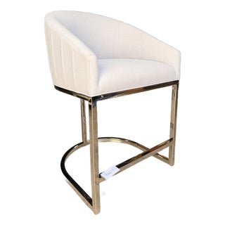 Vanguard Furniture Light Blue and Silver Framed Counter Stool For Sale