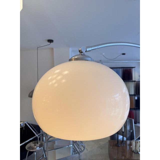 Mid-Century Italian Adjustable Arc Lamp by Goffredo Reggiani for Reggiani with Shade fro Guzzini, 1970, in Flawless...