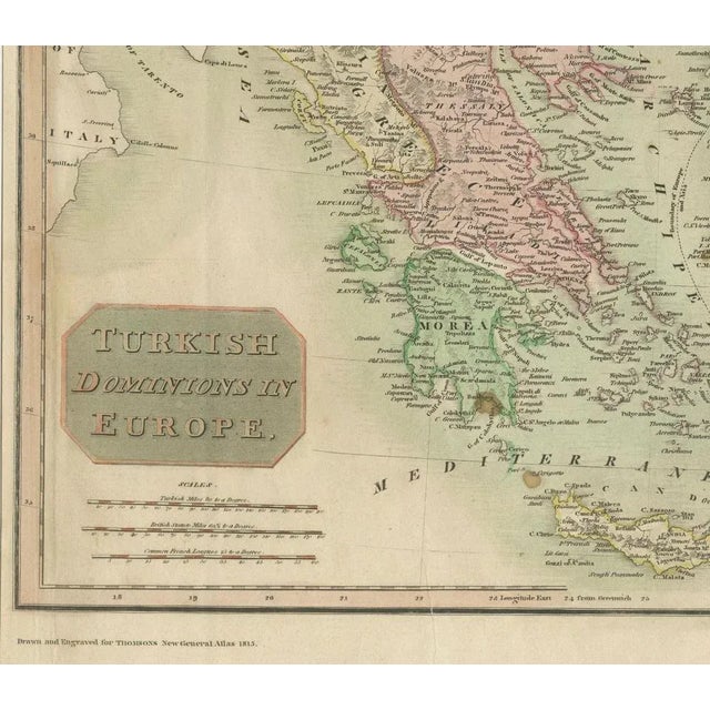 Map of Turkish Dominions in Europe, 1813 For Sale - Image 9 of 10