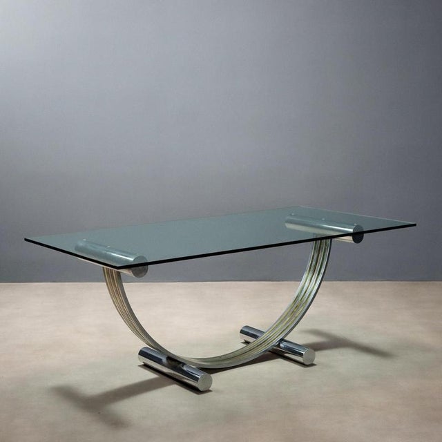 Vintage Table in Metal and Crystal by Renato Zevi, 1970s For Sale - Image 11 of 11