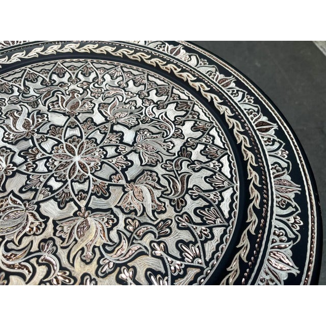 Handmade Inlaid Copper Plate For Sale - Image 9 of 10