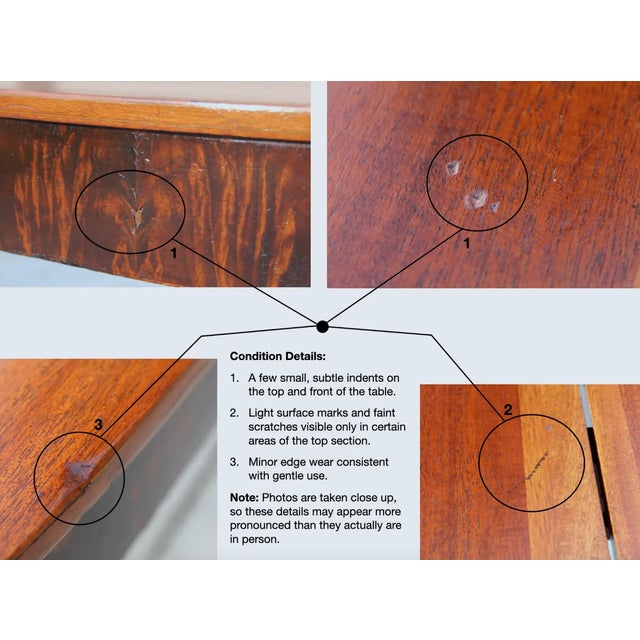Antique Early 20th-Century Flame Mahogany Gateleg Game Table or Desk For Sale - Image 18 of 18
