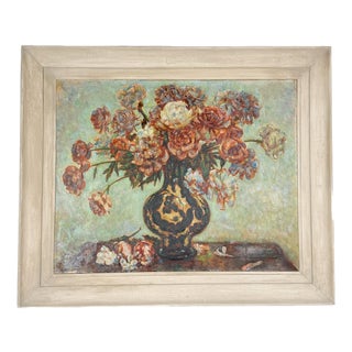 Antoine Ferracci, Floral Still LIfe, Oil on Camvas For Sale