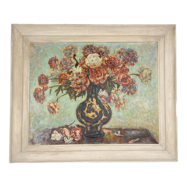 Antoine Ferracci, Floral Still LIfe, Oil on Camvas For Sale
