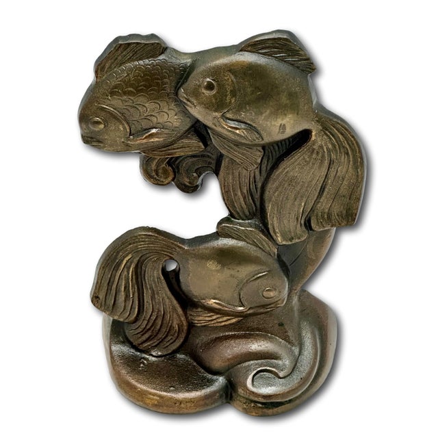Rare & Hard to Find All Original Vintage 1930s Hubley MFG Co. #464 Fan Tail Fish Cast Iron Doorstop For Sale - Image 10 of 18