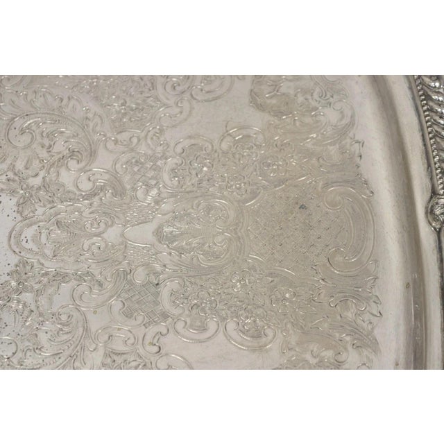 Vintage Victorian Silver Plated Regency Twin Handle Bar Platter Serving Tray For Sale In Philadelphia - Image 6 of 11