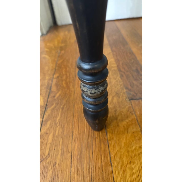 1960s Petite Painted Wood Bench With Upholstered Seat For Sale - Image 10 of 11