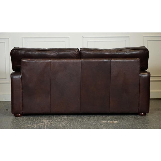 Vintage Brown Leather Two to Three Seater Sofa For Sale - Image 12 of 16