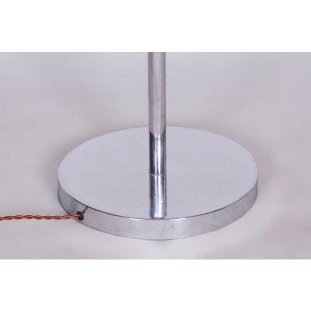Czech Bauhaus Chrome Floor Lamp with Parchment Shade, 1920s For Sale - Image 4 of 13