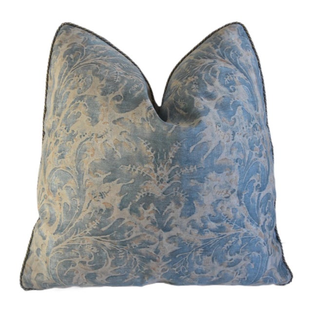 Textile Italian Designer Mariano Fortuny Sevres Italian Feather/Down Pillow For Sale - Image 7 of 8