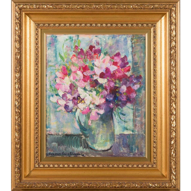 Anna Snellman, Still Life with Flowers in a Jug, 20th Century, Oil on Canvas For Sale - Image 4 of 5